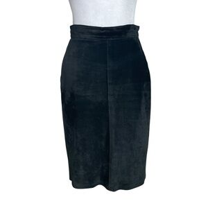 Pelle Leather Suede Black Pencil Skirt Size Small(7/8)
